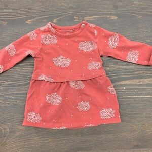 (3/$20) Noppies 2/4m pink polka dot cloud long sleeve peplum top